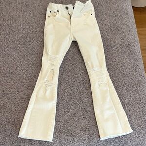 Katie J NYC Cream Distressed Kids Jeans